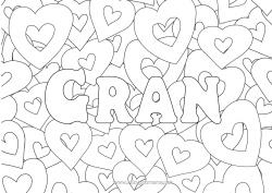 Free colouring Heart I love you. Decorated name