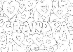 Child coloring page Heart I love you Decorated name