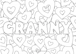 Child coloring page Heart I love you Decorated name