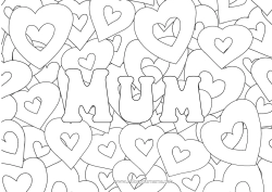Free colouring Heart I love you. Decorated name