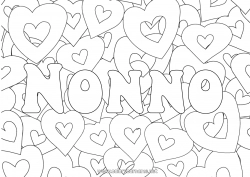 Pagina da colorare per bambini Cuore Ti amo Nome decorato
