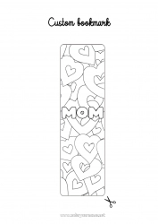 Child coloring page Heart I love you Bookmark