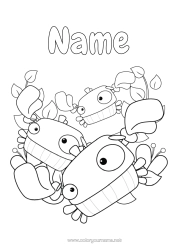 Free colouring Sea Animal Crab Marine or aquatic animals