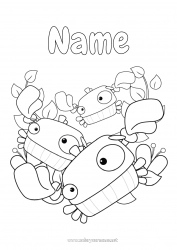 Free coloring Sea Animal Crab Marine or aquatic animals