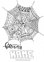 Free drawing Spider Halloween Mandala Insects Inscription 