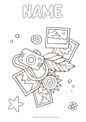 Free colouring Holidays Summer Symbols