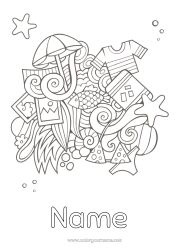 Free colouring Holidays Summer Symbols