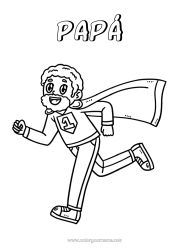 Colorear gratis Papá Abuelo Héroe Insignia Super