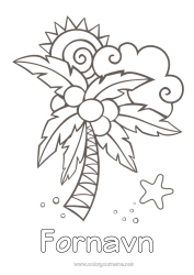 Gratis fargelegging Ferier Sommer Sol Palme