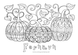 Fargeleggingssiden å tilpasse Gresskar Halloween Mandala Høst