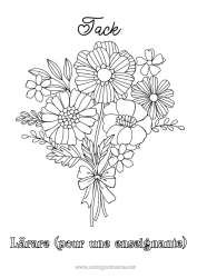 Färgläggningssida för barn Blommor Mormor Barnvakt Tack