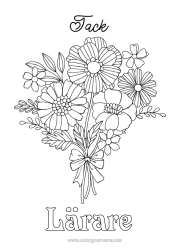 Gratis färgläggning Blommor Mormor Barnvakt Tack