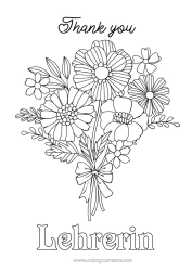 Kostenlose Malvorlage Blumen Oma Kindermädchen Danke