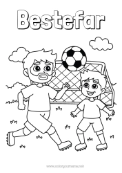 Fargeleggingssiden for barn Fotball Fotball Sport Pappa Bestefar Gutt Barn Trener Lagidrett Konkurranser og priser Fotballspiller fotballspiller