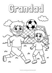 Free colouring Football Football Sport Dad Grandad Boy Child Coach, trainer Team sports Competitions and awards Footballer