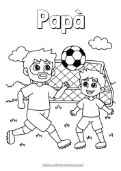 Pagina da colorare per bambini Calcio Palla da calcio Sport Papà Nonno Ragazzo Bambino Allenatore Sport di squadra Competizioni e premi Calciatore, calciatrice