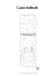 Gratis färgläggning Söt Fågel Djur Bokmärke Bok Fåglar och flygande däggdjur Läsning