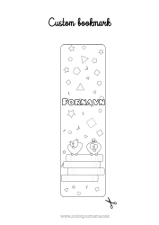 Gratis farvelægning Kawaii Fugl Dyr Læseklip Bog Fugle og flyvende pattedyr Lekture