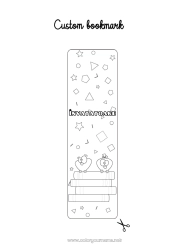 Pagină de colorat pentru copii Drăguț Pasăre Animal Semn de carte Carte Păsări și mamifere zburătoare Lectură