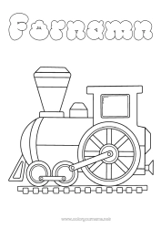 Färgläggningssida att anpassa Fordon Tåg Lokomotiv Kollektivtrafik på land