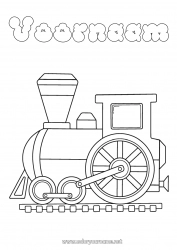 Gratis tekening Voertuigen Trein Locomotief Openbaar vervoer over land