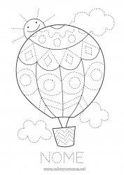 Colorazione gratuita Attività per Bambini Mongolfiera Disegni da colorare facili Traccia e colora Veicoli aerei