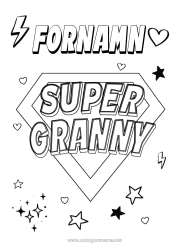 Gratis färgläggning Mormor Hjälte Supermärke
