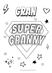 Free colouring Grandma Hero Super badge