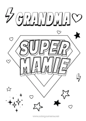 Free coloring Grandma Hero Super badge
