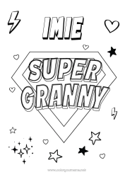 Kolorowanka za darmo Babcia Bohater Super odznaka