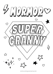 Färgläggningssida för barn Mormor Hjälte Supermärke