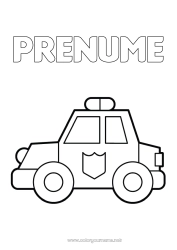 Desen liber de colorat Vehicule Mașină Politie Desene de colorat ușoare Vehicule de poliție Vehicule de salvare și urgență Mașini, furgonete și autorulote Meserii în domeniul securității