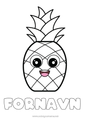 Fargeleggingssiden å tilpasse Ananas Frukter Enkle fargelegginger