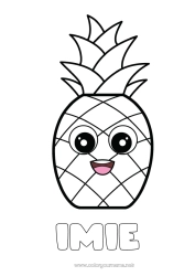 Rysunek za darmo Ananas Owoce Łatwe kolorowanki