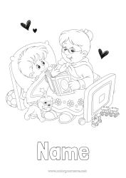 Colouring to customise Grandma Happy Birthday Boy I Love You. Book Reading