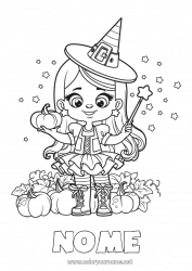 Desenho grátis Abóbora Bruxa Halloween Menina