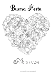 Disegno gratuito Fiori Cuore Buona festa Grande cuore Rosa Realista