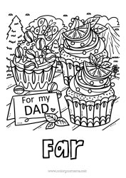 Gratis farvelægning Kage Far God fest Mad Muffin