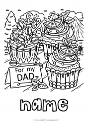 Free drawing Cake Dad Happy feast day ! Food Cupcake