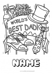 Child coloring page Dad Happy feast day ! Hat Shoe Best