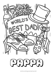 Fargeleggingssiden for barn Pappa God fest! Hatt Sko Beste