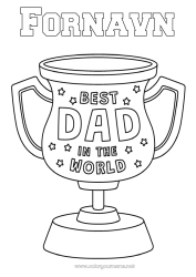 Fargeleggingssiden å tilpasse Pappa God fest! Kopp, trofé, medalje Beste Konkurranser og priser