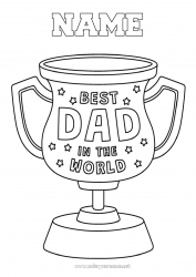 Free drawing Dad Happy feast day ! Cup, trophy, medal Best Competitions and Rewards