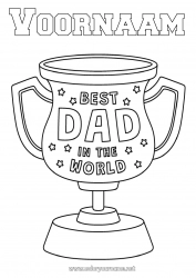 Gratis tekening Papa Fijne verjaardag Beker, trofee, medaille Beste Wedstrijden en beloningen