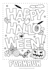 Fargeleggingssiden å tilpasse Godteri Gresskar Halloween Påmelding 
