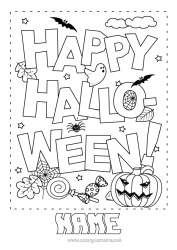 Free colouring Sweets Pumpkin Halloween Halloween sign-up