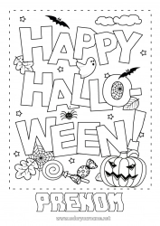 Dessin gratuit Bonbons Citrouille Halloween Inscription "halloween"