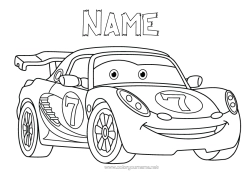 Colouring to customise Vehicles Car Course Racing Car Cars, Vans And Motorhomes Race Cars And Circuits Cartoon Cartoon Character Vehicles
