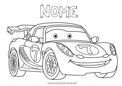 Disegno gratuito Veicoli Auto Corsa Auto da corsa Auto, van e camper Veicoli da corsa e circuiti Cartone animato Cartone animato Veicoli personaggi