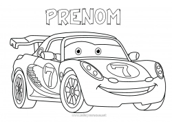 Dessin gratuit Véhicules Voiture Course Voiture de course Voitures, vans et camping-cars Véhicules de course et circuits Dessin animé Cartoon Véhicules personnages